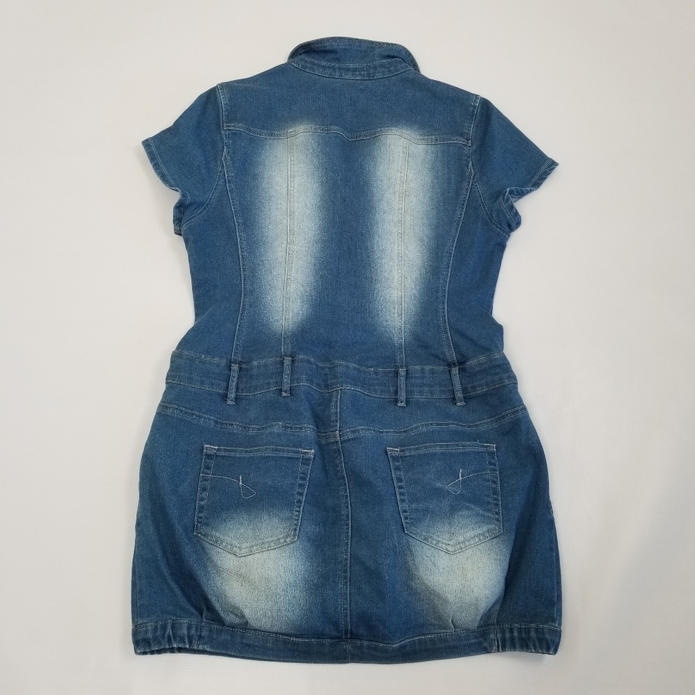 Venus Denim Mini Dress Size 14 - Picture 5 of 8